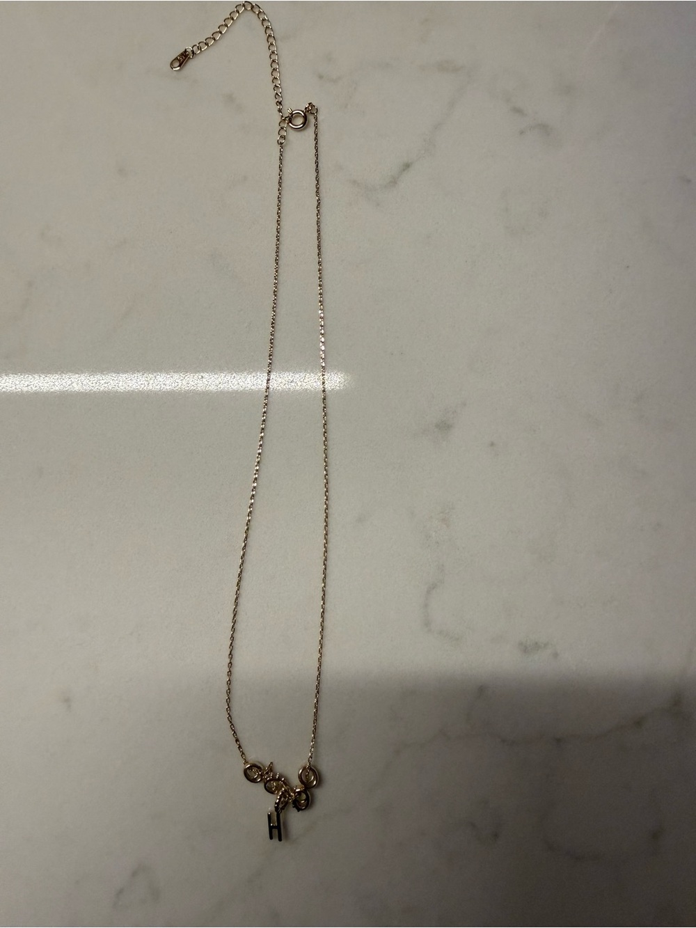 TARGET - Delicate Gold Charm Necklace with Initial H